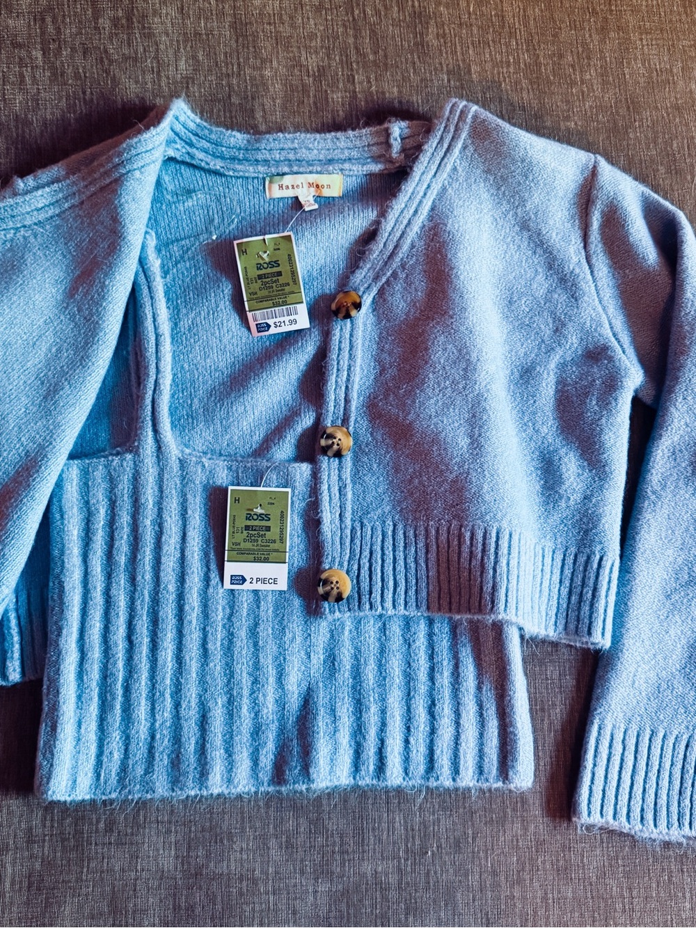 Hazel Moon Light Blue 2-Peice Knit Sweater Set